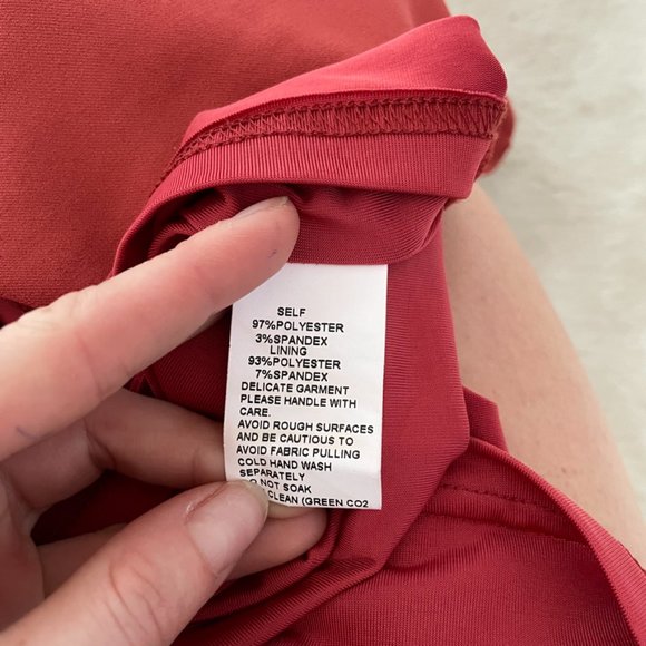 SNDYS Davina One Shoulder Tie Waist Fitted Dress Wine Sz S - Picture 10 of 10